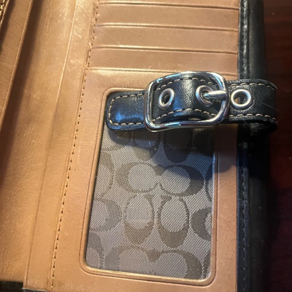 Coach Black Leather Wallet with Buckle - Picture 3 of 4